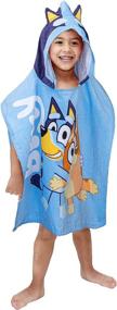 img 4 attached to 🐷 Jay Franco Bluey Piggyback Hooded Poncho - Soft & Absorbent Cotton Towel, Ideal for Bath, Pool, Beach - 22 x 22 Inches, Official Bluey Product
