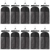 👜 versatile and convenient hair extension storage solution: 10 pack hair extension storage bag with strong holder and dust-proof portable suit - lightweight, waterproof, and portable (black) logo
