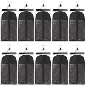 img 4 attached to 👜 Versatile and Convenient Hair Extension Storage Solution: 10 Pack Hair Extension Storage Bag with Strong Holder and Dust-proof Portable Suit - Lightweight, Waterproof, and Portable (Black)