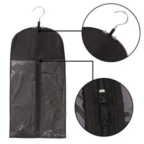 img 2 attached to 👜 Versatile and Convenient Hair Extension Storage Solution: 10 Pack Hair Extension Storage Bag with Strong Holder and Dust-proof Portable Suit - Lightweight, Waterproof, and Portable (Black)