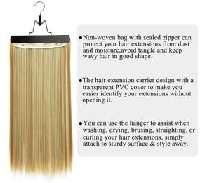 img 3 attached to 👜 Versatile and Convenient Hair Extension Storage Solution: 10 Pack Hair Extension Storage Bag with Strong Holder and Dust-proof Portable Suit - Lightweight, Waterproof, and Portable (Black)