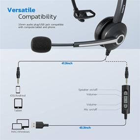 img 2 attached to 🎧 Nulaxy USB Headsets with Microphone - Clear Sound & Noise Cancelling for PC, Laptop, and Phone