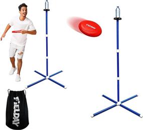 img 4 attached to JOYIN Frisbee Game Set - Outdoor Family Games for Adults and Kids, 2 Frisbees, 2 Bottle Stands & Carry Bag - Fun Flying Disc Toss Game for Lawn & Yard - Ideal Gifts for Teenage Girls & Boys