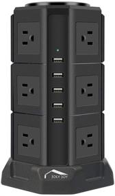 img 4 attached to 💡 Highly Efficient Power Strip Tower with 12 Outlets and 5 USB Ports - Wellwerks Multi-Plug Surge Protector and Desktop Charging Station