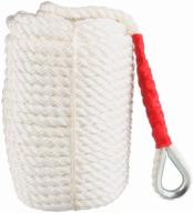 durable dockline: 200 feet of 3/4 inch twisted braid anchor rope in polypropylene material - ideal for boat/sailboat mooring, docking, and towing. includes thimble and high breaking strength of 12592lb логотип