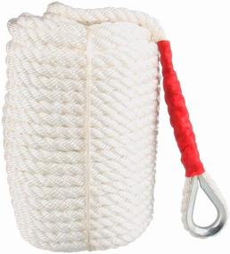 img 4 attached to Durable Dockline: 200 Feet of 3/4 inch Twisted Braid Anchor Rope in Polypropylene Material - Ideal for Boat/Sailboat Mooring, Docking, and Towing. Includes Thimble and High Breaking Strength of 12592LB