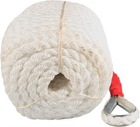 img 1 attached to Durable Dockline: 200 Feet of 3/4 inch Twisted Braid Anchor Rope in Polypropylene Material - Ideal for Boat/Sailboat Mooring, Docking, and Towing. Includes Thimble and High Breaking Strength of 12592LB
