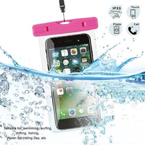 img 3 attached to Pink Comfort Valley PVC Waterproof Phone Bags, IPX8 Waterproof Phone Pouch - Compatible for iPhone 12/11 Pro Max/XS/XR/X/Galaxy S20+/S10/S9/Note20 Plus - Up to 6.9 inches