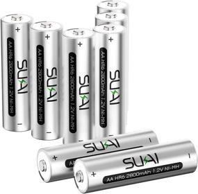 img 4 attached to 🔋 SUKAI Rechargeable AA Batteries: 2800mAh 1.2V, Low-Self Discharge, 1200x Recycling Times - Pack of 8