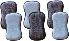 img 4 attached to 🧽 Tuff-Scrub Microfiber Multi-Surface Scrub and Wipe Sponges - Dual-Sided for Scouring and Easy Household Cleaning - Machine Washable (Pack of 6)