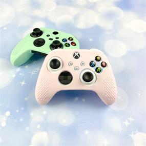 img 1 attached to 🎮 BelugaDesign Pastel Skin Cover for Xbox Wireless Controller – Soft Sleeve Shell Case with Textured Grip, Compatible with Xbox Series X/S and Xbox One (Pink and Green)