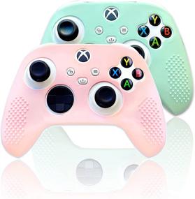 img 4 attached to 🎮 BelugaDesign Pastel Skin Cover for Xbox Wireless Controller – Soft Sleeve Shell Case with Textured Grip, Compatible with Xbox Series X/S and Xbox One (Pink and Green)