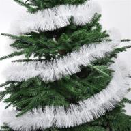 🎄 yoleshy 50 ft long roll thick tinsel garland christmas decorations - festive white garland for christmas tree, wedding, and party décor логотип