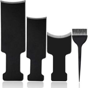 img 4 attached to Set of 4 Balayage Highlighting Boards with Hair Dye 🎨 Paddle Brush & Comb – Ideal for Salon and Hair Dye Applications