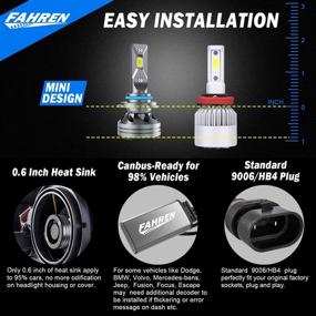 img 1 attached to 💡 Fahren 9006/HB4 LED Headlight Bulbs: Super Bright Conversion Kit, 60W 10000 Lumens, Cool White, Waterproof - Pack of 2