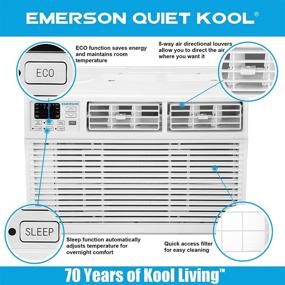 img 3 attached to 🌬️ Emerson Quiet Kool 8,000 BTU Window Air Conditioner with Remote Control, EARC8RE1, 115V, White, 8000 BTU