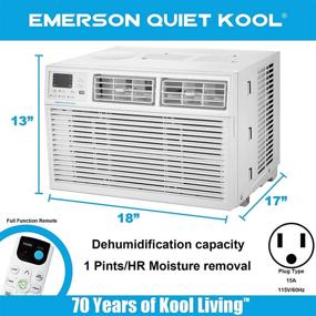 img 2 attached to 🌬️ Emerson Quiet Kool 8,000 BTU Window Air Conditioner with Remote Control, EARC8RE1, 115V, White, 8000 BTU