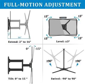 img 3 attached to 📺 FOZIMOA Full Motion TV Wall Mount Bracket: 28-80 inch Flat Curved TVs, 110 lbs, VESA 600x400mm – Tilt & Swivel Arms – Single Stud Install