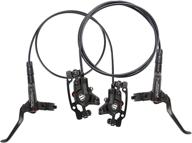 🚴 noujiu mountain bike hydraulic disc brakes set: high-performance aluminum alloy lever with pm/is adapter - ideal for xc trail, e-bike, and fat bike riders logo