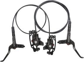 img 4 attached to 🚴 Noujiu Mountain Bike Hydraulic Disc Brakes Set: High-performance Aluminum Alloy Lever with PM/IS Adapter - Ideal for XC Trail, E-Bike, and Fat Bike Riders