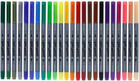 img 3 attached to 🎨 Super Markers 24 Color Twin Tip Marker Set – 0.7mm Fine Tip & Fine Artist Brush Tip – Vibrant and Bold Colors