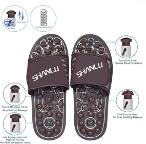 img 1 attached to 👣 SHANLU Foot Massagers, Acupressure Massage Slippers, Reflexology Massage Sandals, Jade Massage Slipper for Men Women - Size S (Men 6-7, Women 6.5-9)