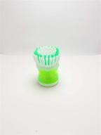 🧽 convenient detergent dispenser palm brush for kitchen and bathroom cleaning - green, transparent, 2.25" x 3.25 logo