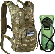 🎒 rupumpack tactical molle hydration backpack with 2l water bladder, versatile military daypack for hiking, running, and biking logo