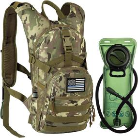 img 4 attached to 🎒 RUPUMPACK Tactical Molle Hydration Backpack with 2L Water Bladder, Versatile Military Daypack for Hiking, Running, and Biking