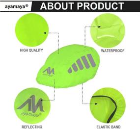 img 1 attached to 🚴 Ayamaya Reflective Strip Waterproof Bike Helmet Cover: High Visibility Cycling Bicycle Rain Cover - Windproof, Dustproof, Breathable and Water Resistant for Road Biking Gear