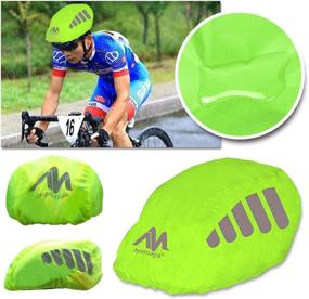 img 2 attached to 🚴 Ayamaya Reflective Strip Waterproof Bike Helmet Cover: High Visibility Cycling Bicycle Rain Cover - Windproof, Dustproof, Breathable and Water Resistant for Road Biking Gear