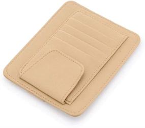 img 2 attached to 🚗 Beige Car Sun Visor Organizer: Card Storage, Sunglass & Credit Card Holder with Money Compartment - TRUE LINE Automotive