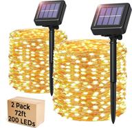 🌼 garden solar string lights outdoor waterproof 200led fairy lights powered by solar with 8 modes warm white copper wire twinkle lights decorative for yard логотип