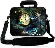 🦋 richen 17 inch laptop shoulder bag carrying case - clock & butterfly design - fits 15.6-17.4 inch laptop notebook logo