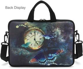 img 3 attached to 🦋 RICHEN 17 inch Laptop Shoulder Bag Carrying Case - Clock & Butterfly Design - Fits 15.6-17.4 inch Laptop Notebook