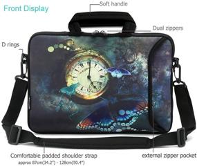 img 2 attached to 🦋 RICHEN 17 inch Laptop Shoulder Bag Carrying Case - Clock & Butterfly Design - Fits 15.6-17.4 inch Laptop Notebook