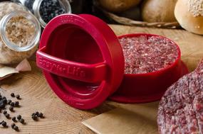 img 3 attached to 🍔 Easy for Life Stuffed Burger Press Kit 3 in 1 - Red Color, Non Stick Hamburger Maker with 20 Free Wax Patty Papers, Homemade Patties & Sliders, Patty Molds, Veggie Hamburger Press Shaper