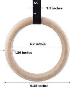 img 2 attached to 🏋️ GRASEP Home Gym Wooden Gymnastic Rings: Ultimate Body-Weight Resistance Training Kit with Door Anchors and Extension Strap