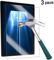 📱 tantek 3-pack tempered glass screen protector for microsoft surface pro 4 (12.3 inch, 2015 version): ultra clear, anti-scratch, bubble-free logo