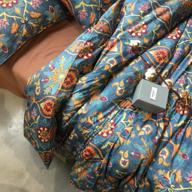 🛏️ luxurious eikei home damask medallion duvet quilt cover set: boho paisley print bedding with 400 thread count egyptian cotton sateen – queen size, spanish tile design logo