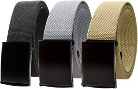 img 4 attached to Gelante Adjustable Canvas Buckle 2053 Black Men's Accessories and Belts