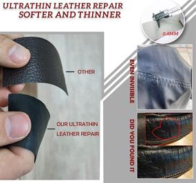 img 1 attached to 🛋️ 2 Packs of Ultrathin Leather Repair Patch Tape: Self-Adhesive Vinyl Sticker for Couches, Furniture, Car Seats, Handbags, Jackets & More - Fix Tears with this First Aid Patch Kit!