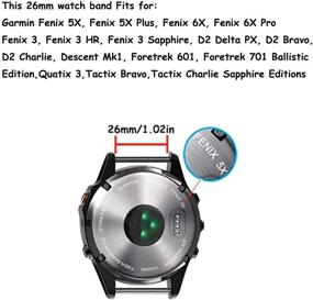 img 3 attached to 📿 Fenix 6X/5X Plus 26mm Soft Silicone Watch Bands - Quick Fit Straps Compatible for Garmin Fenix 6X/6X Pro/5X/5X Plus/3/3HR Smartwatch (Not Suitable for Fenix 6/Fenix 5)
