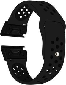 img 4 attached to 📿 Fenix 6X/5X Plus 26mm Soft Silicone Watch Bands - Quick Fit Straps Compatible for Garmin Fenix 6X/6X Pro/5X/5X Plus/3/3HR Smartwatch (Not Suitable for Fenix 6/Fenix 5)