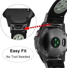 img 2 attached to 📿 Fenix 6X/5X Plus 26mm Soft Silicone Watch Bands - Quick Fit Straps Compatible for Garmin Fenix 6X/6X Pro/5X/5X Plus/3/3HR Smartwatch (Not Suitable for Fenix 6/Fenix 5)