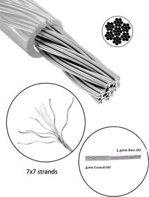 img 1 attached to 🔗 TooTaci Heavy Duty Wire Trellis Kit | 50ft PVC Coated Stainless Steel Cable Wire Rope with M5 Turnbuckle Wire Tensioner | Ideal for Cable Railing, Garden Wire, and Light Jobs