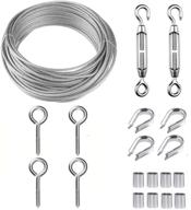 🔗 tootaci heavy duty wire trellis kit | 50ft pvc coated stainless steel cable wire rope with m5 turnbuckle wire tensioner | ideal for cable railing, garden wire, and light jobs logo