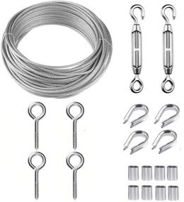 img 4 attached to 🔗 TooTaci Heavy Duty Wire Trellis Kit | 50ft PVC Coated Stainless Steel Cable Wire Rope with M5 Turnbuckle Wire Tensioner | Ideal for Cable Railing, Garden Wire, and Light Jobs