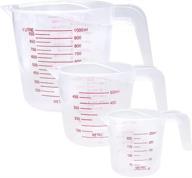 🔬 versatile clear plastic measuring cups – set of 3 cups for precise baking, cooking, and laboratory use logo