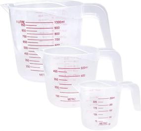 img 4 attached to 🔬 Versatile Clear Plastic Measuring Cups – Set of 3 Cups for Precise Baking, Cooking, and Laboratory Use